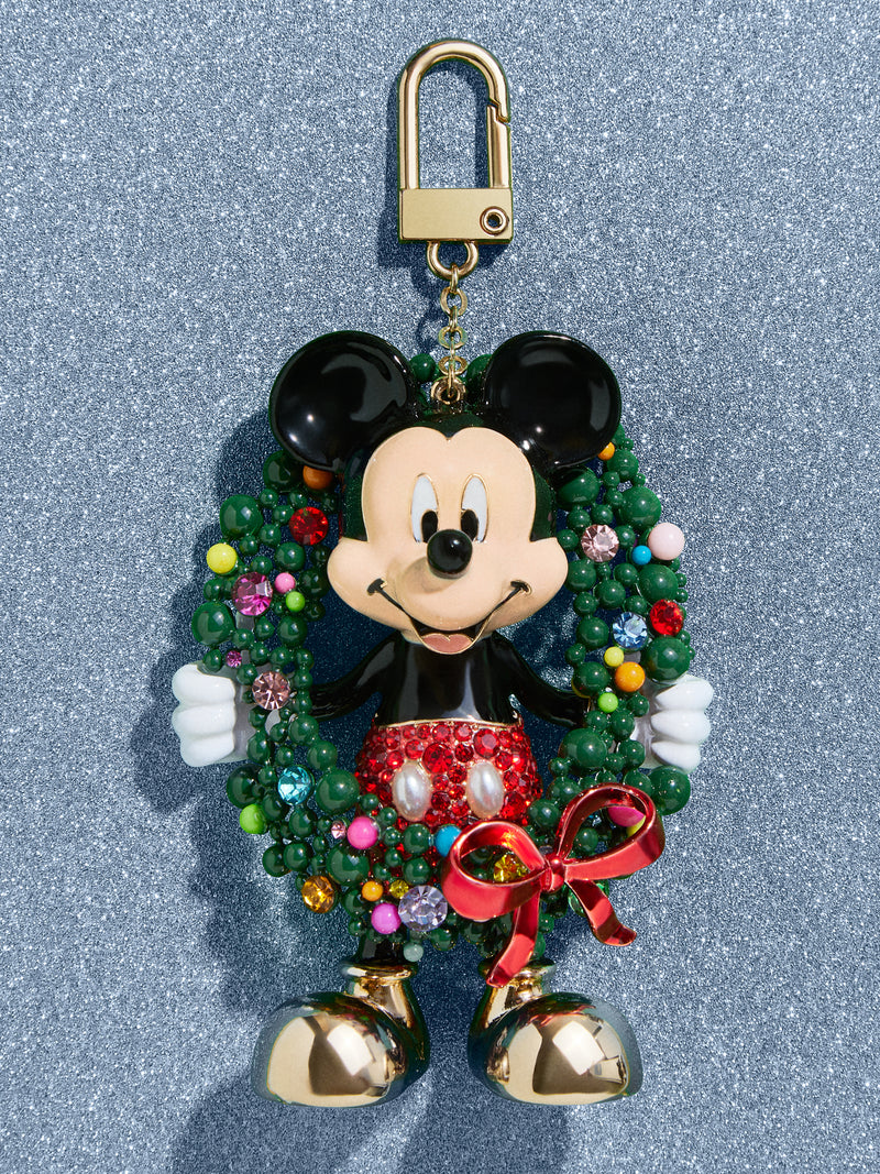 BaubleBar Mickey Mouse Holiday Welcome Wreath Disney Bag Charm - Mickey Mouse Holiday Wreath - Stocking Stuffer Deal