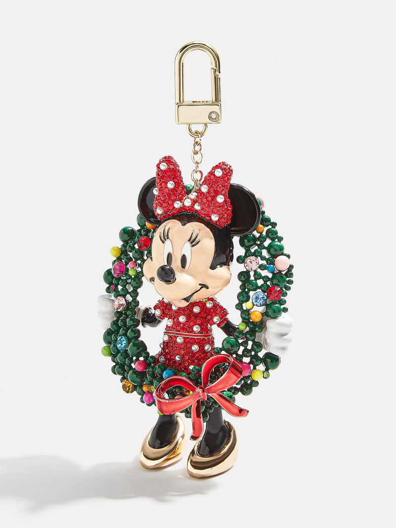 BaubleBar Minnie Mouse Holiday Welcome Wreath Disney Bag Charm - Minnie Mouse Holiday Wreath - Stocking Stuffer Deal