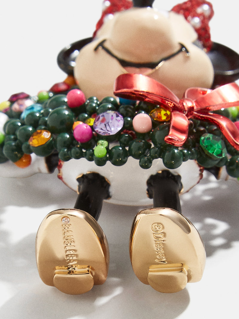 BaubleBar Minnie Mouse Holiday Welcome Wreath Disney Bag Charm - Minnie Mouse Holiday Wreath - Stocking Stuffer Deal