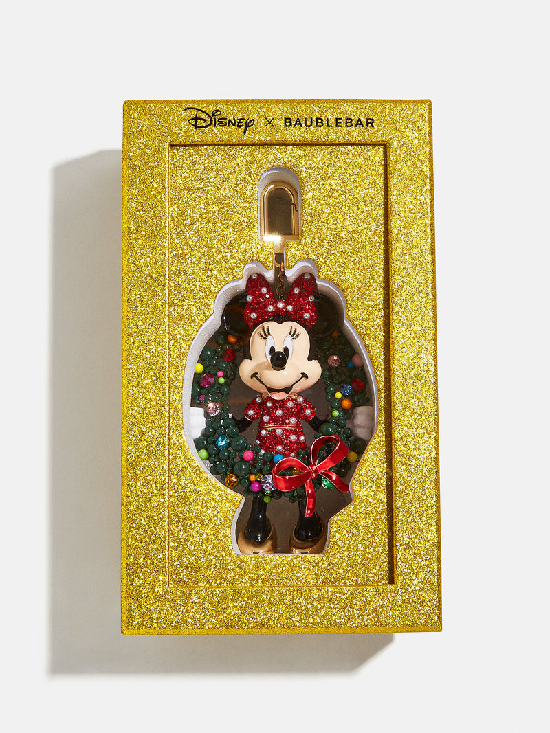 BaubleBar Minnie Mouse Holiday Welcome Wreath Disney Bag Charm - Minnie Mouse Holiday Wreath - Stocking Stuffer Deal
