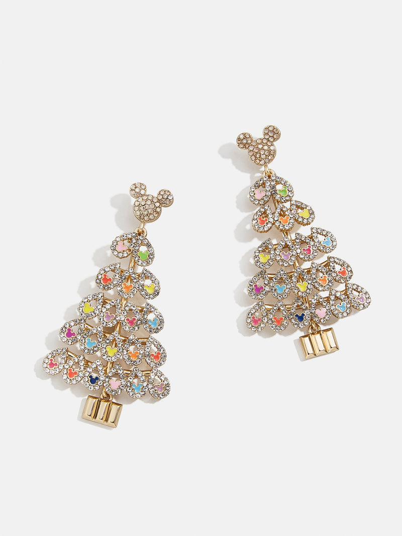 BaubleBar Mickey Mouse Disney Pavé Christmas Tree Earrings - Multi/Gold - Limited Time: 50% off Select Holiday Styles