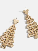 BaubleBar Mickey Mouse Disney Pavé Christmas Tree Earrings - Multi/Gold - Limited Time: 50% off Select Holiday Styles
