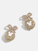 BaubleBar Mickey Mouse Disney Pavé Ornament Earrings - Clear/Gold - Limited Time: 50% off Select Holiday Styles