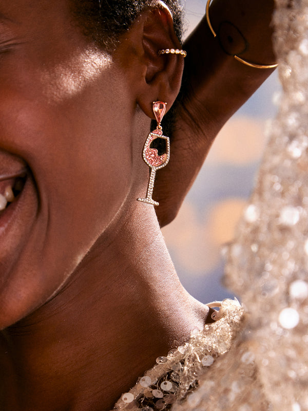 Nothing to Wine About Earrings - Rosé Glass