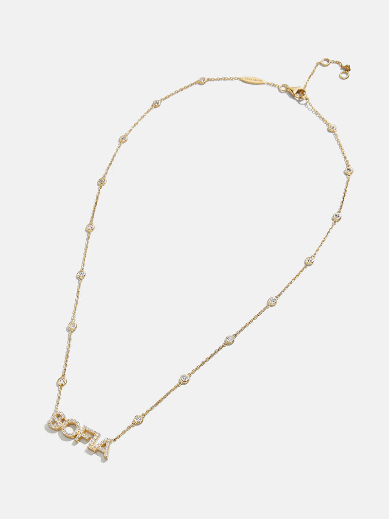 BaubleBar 18K Gold Custom Yasmine Nameplate Necklace - Clear/Gold - Get Gifting: Enjoy 20% Off​