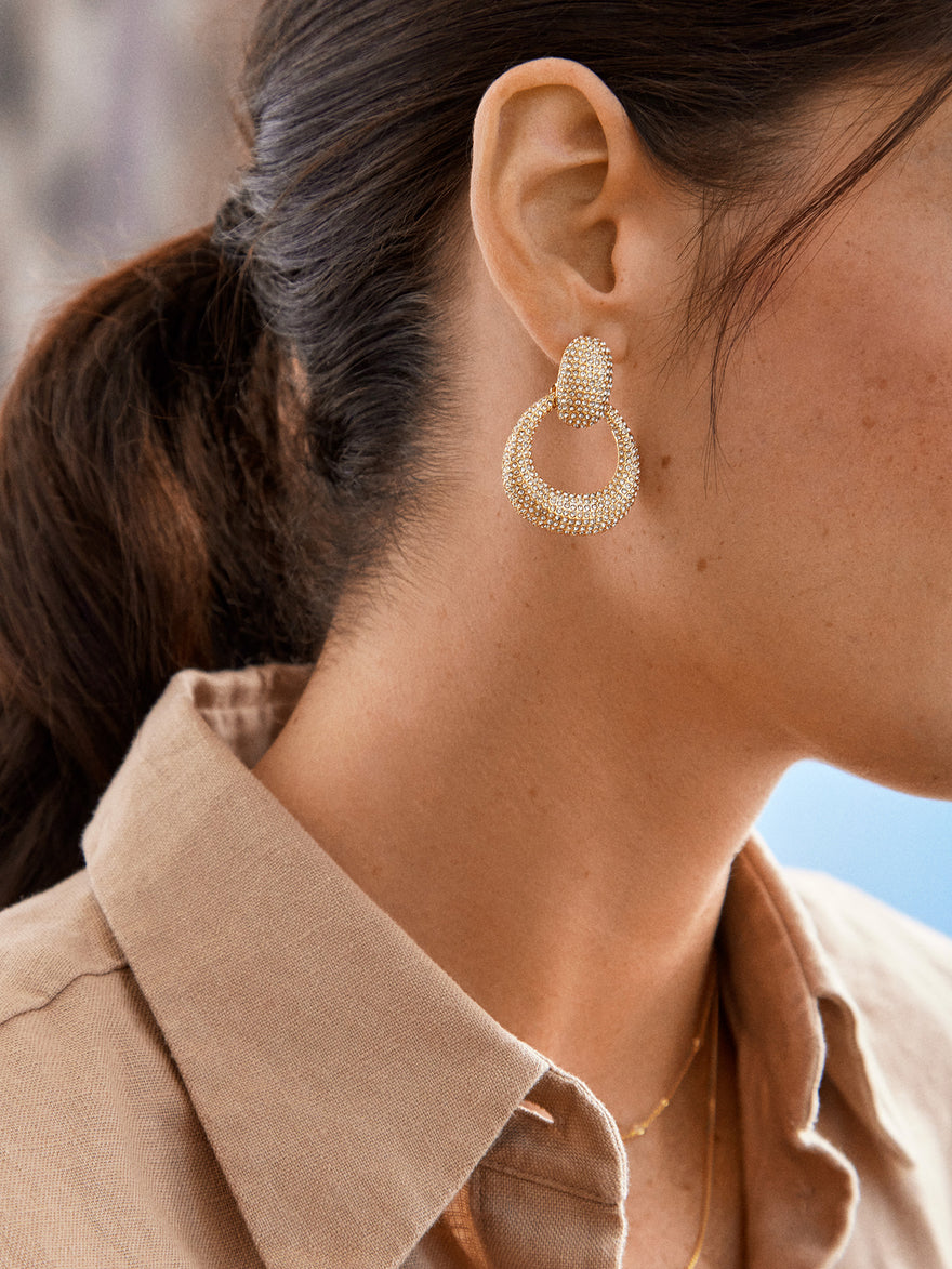 Jordan Earrings - Gold/Pavé