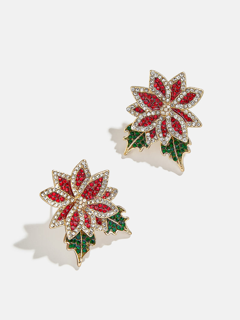 BaubleBar Case In Poinsettia Earrings - Red/White - Limited Time: 50% off Select Holiday Styles