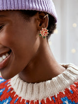 BaubleBar Case In Poinsettia Earrings - Red/White - 
    Poinsettia statement stud earrings
  
