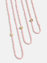 BaubleBar Rose Quartz Semi-Precious Initial Necklace - Rose Quartz - 
    Asymmetrical beaded initial necklace
  
