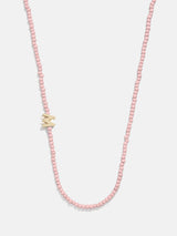 BaubleBar M - Asymmetrical beaded initial necklace