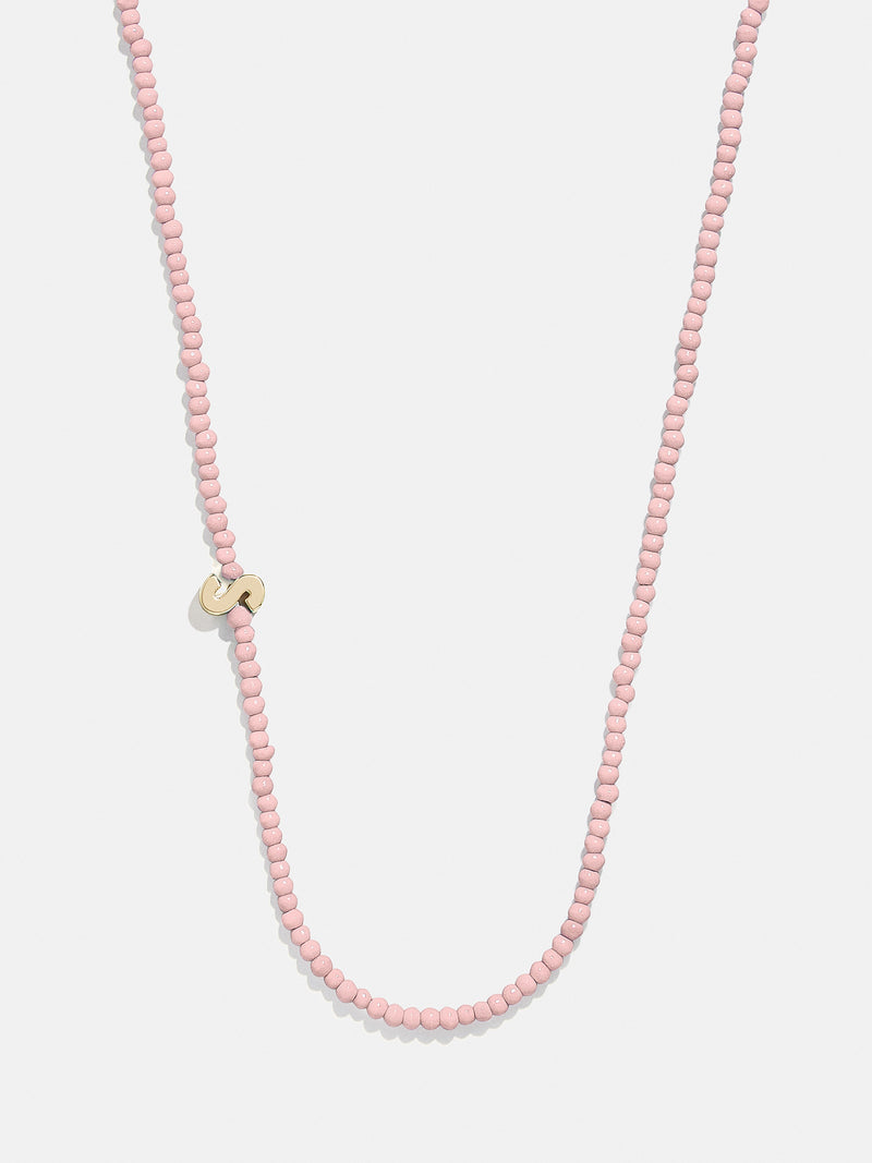 BaubleBar S - 
    Asymmetrical beaded initial necklace
  
