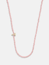 BaubleBar T - Asymmetrical beaded initial necklace