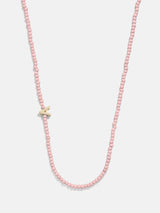 BaubleBar V - Asymmetrical beaded initial necklace
