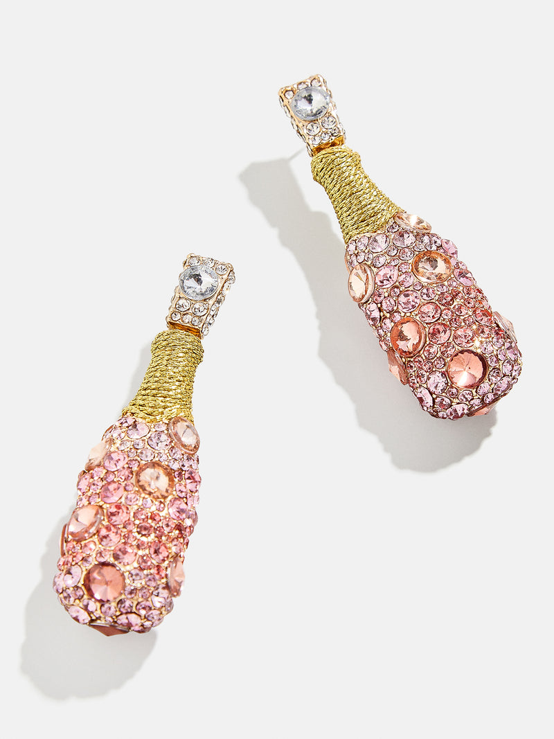 BaubleBar Think Pink Earrings - Rosé Bottle - Rosé statement earrings