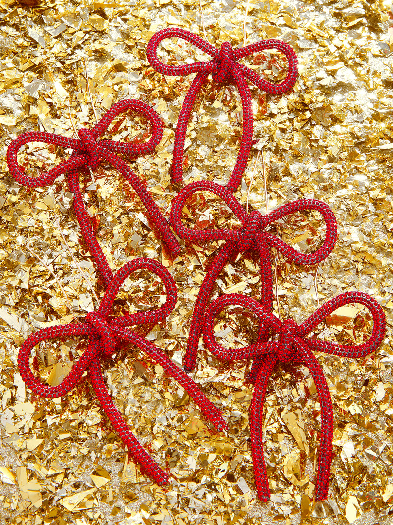 BaubleBar That's A Wrap Ornament Bow Set - Red - Stocking Stuffer Deal