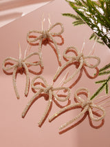 BaubleBar That's A Wrap Ornament Bow Set - Champagne - Stocking Stuffer Deal