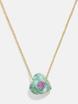 BaubleBar Juno Ruby Fuchsite Necklace - Ruby Fuchsite Stone - 
    Ruby Fuchsite heart pendant necklace
  

