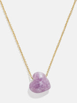 BaubleBar Juno Pink Lepidolite Necklace - Pink Lepidolite Stone - 
    Pink Lepidolite heart pendant necklace
  
