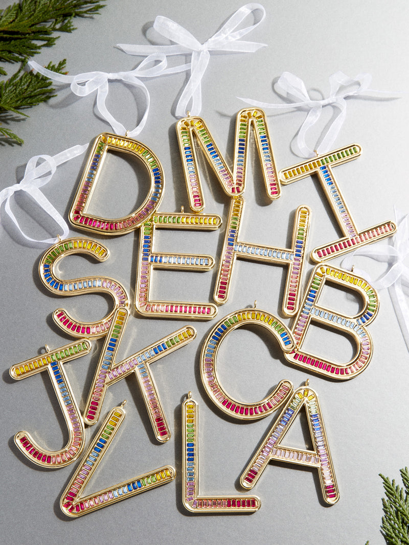 BaubleBar Merry & Bright Initial Ornament - Merry & Bright Ornament - Stocking Stuffer Deal