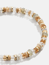BaubleBar Neutral - 
    Beaded stretch bracelet with semi-precious stones
  
