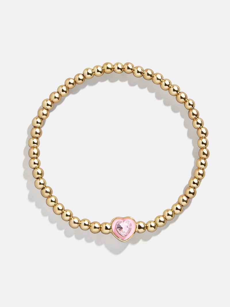 BaubleBar Pink - 
    Heart gold beaded bracelet
  
