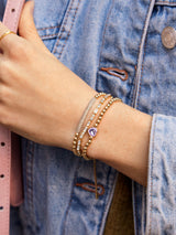 BaubleBar Purple - 
    Heart gold beaded bracelet
  
