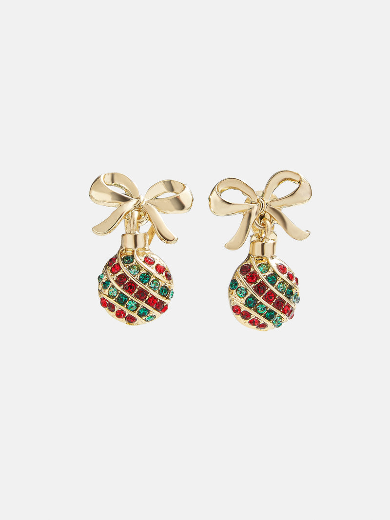 BaubleBar Christmas Ornament Kids' Clip-On Earrings - Green/Red - 
    Kids' clip on earrings
  
