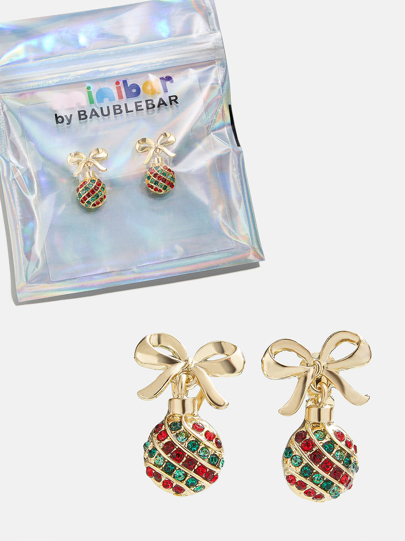 BaubleBar Christmas Ornament Kids' Clip-On Earrings - Green/Red - Kids' clip on earrings