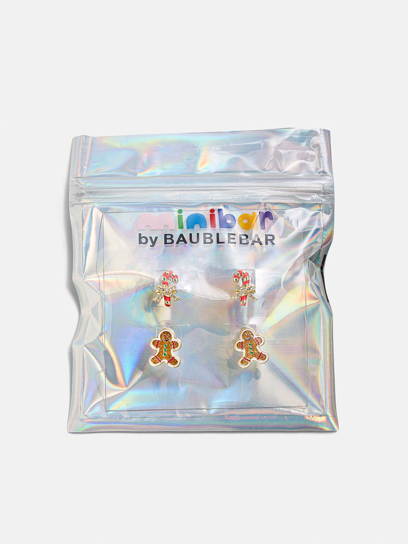 BaubleBar Candy Cane Lane Kids' Earring Set - Brown - 
    Kids' holiday earring set
  
