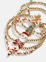 BaubleBar Merry & Bright Kids' Pisa Bracelet Set - Green/Red - Kids' holiday bracelet set