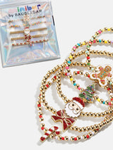 BaubleBar Merry & Bright Kids' Pisa Bracelet Set - Green/Red - Kids' holiday bracelet set