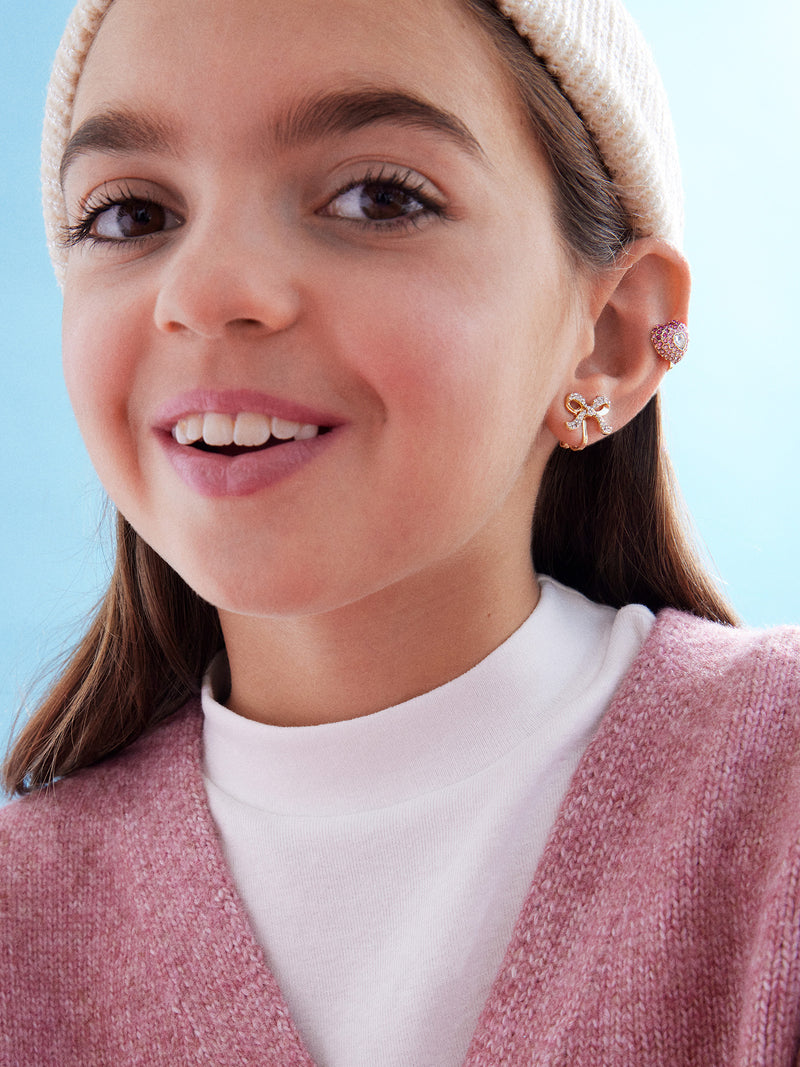 BaubleBar Noelle Kids' Clip-On Earring Set - Pink - 
    Kids' holiday earring set
  
