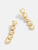BaubleBar Caroline Earrings - Gold/Shell - 
    Heart drop statement earrings
  
