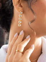 BaubleBar Caroline Earrings - Gold/Shell - 
    Heart drop statement earrings
  
