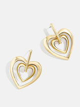 BaubleBar Chrissy Earrings - Gold - 
    Gold heart drop statement earrings
  
