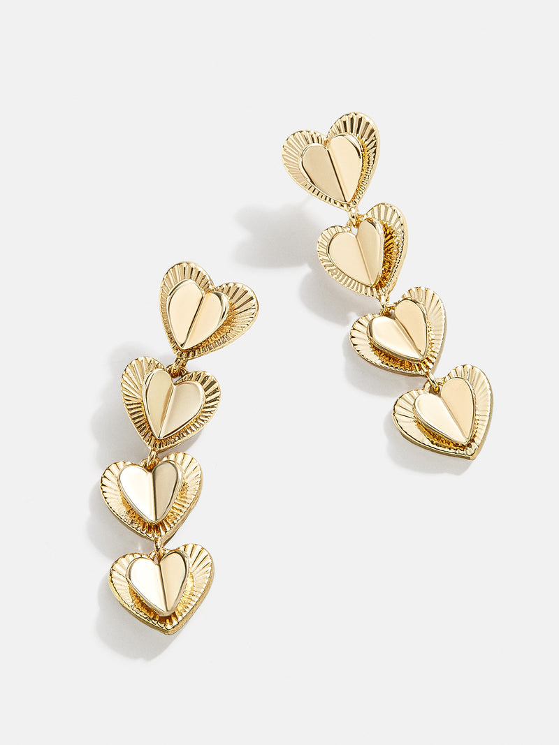 BaubleBar Joey Earrings - Gold - 
    Heart drop statement earrings
  
