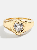BaubleBar Julia Ring - Clear/Gold - 
    Heart stacking ring
  
