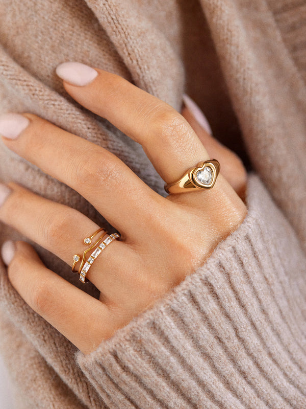 Julia Ring - Clear/Gold