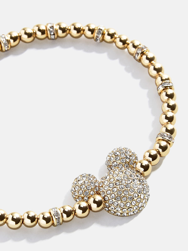 Mickey Mouse Disney Pavé Bracelet - Clear/Gold