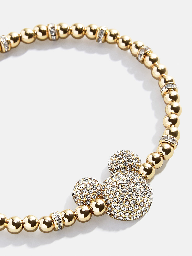 BaubleBar Mickey Mouse Disney Pavé Bracelet - Clear/Gold - 
    Disney stretch bracelet
  
