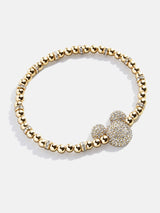 BaubleBar Mickey Mouse Disney Pavé Bracelet - Clear/Gold - 
    Disney stretch bracelet
  
