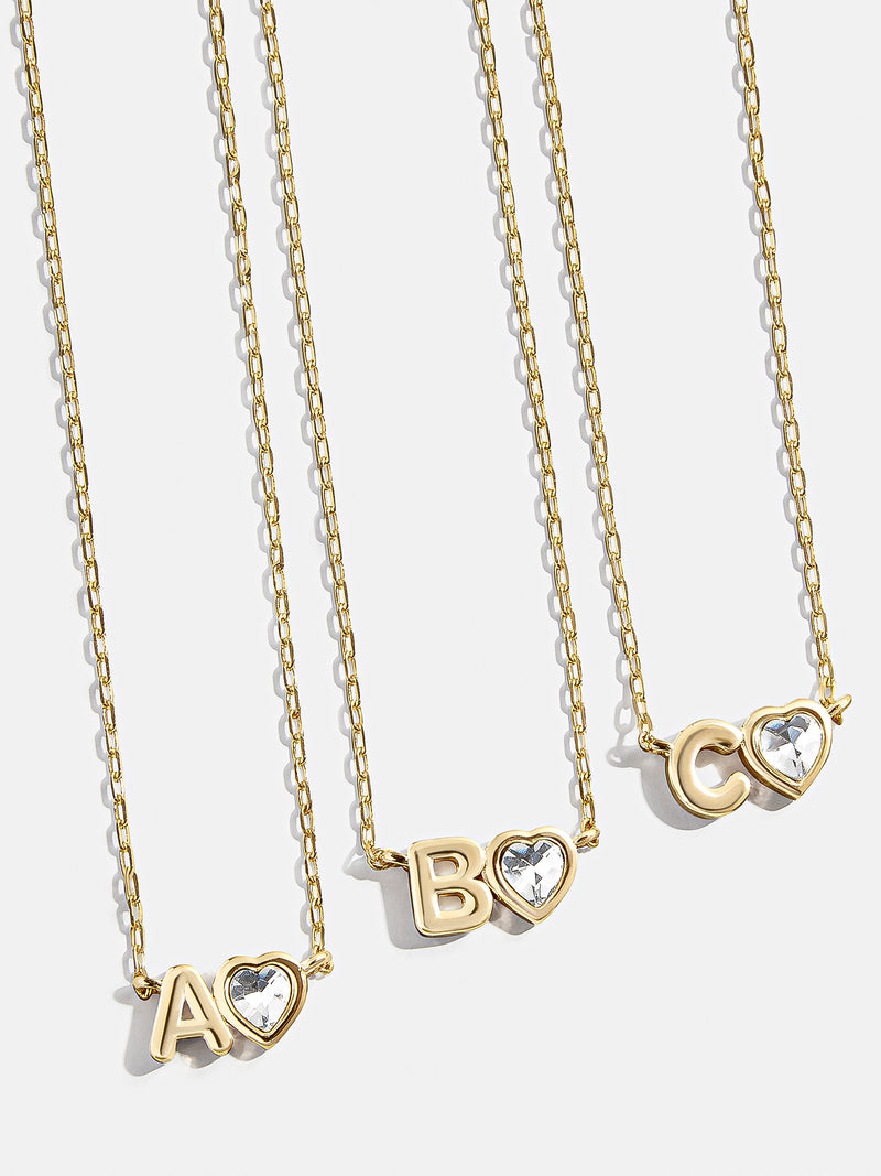 BaubleBar Fiona Initial Necklace - Clear/Gold - 
    Initial pendant necklace
  
