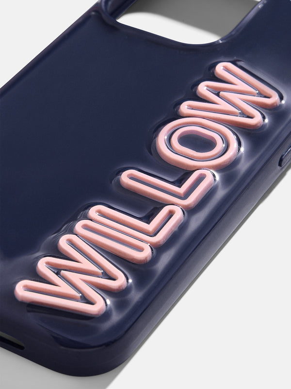 Fine Line Custom IPhone Case - Navy/Light Pink