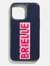 BaubleBar Block Font Custom iPhone Case - Navy/Hot Pink - 
    Customizable phone case
  
