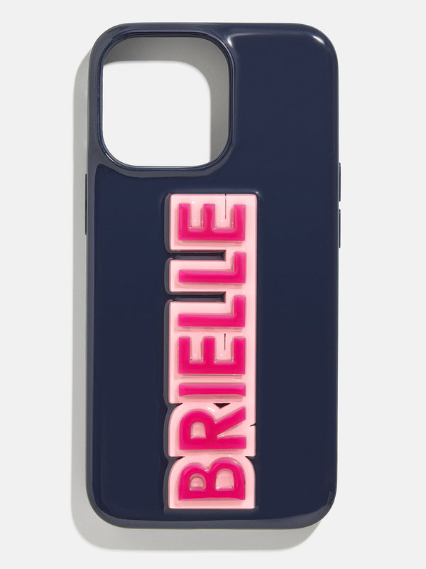 Block Font Custom iPhone Case - Navy/Hot Pink