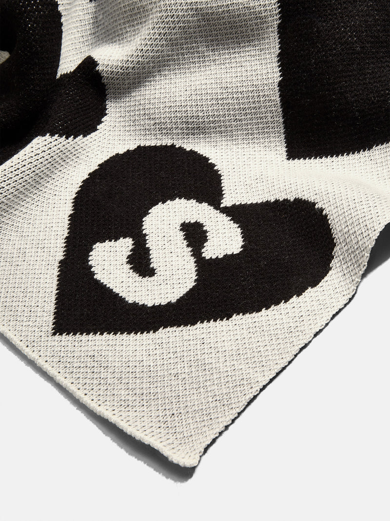 BaubleBar Wrapped in Love Custom Blanket - White/Black - 
    Custom, machine washable blanket in two sizes
  

