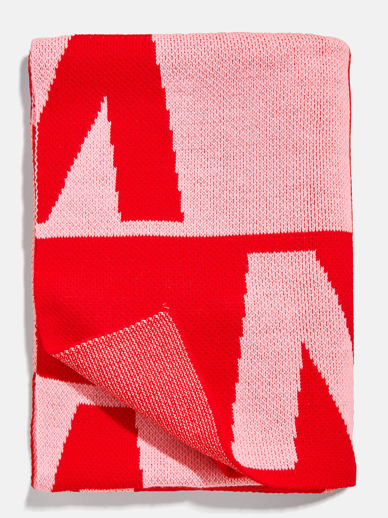 Red and sales pink throw blanket
