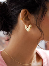 BaubleBar Carys Earrings - Gold - Heart huggie earrings