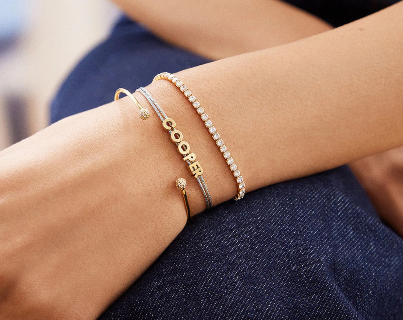 BaubleBar Custom Cord Bracelet - Silver - 
    Customizable bracelet
  
