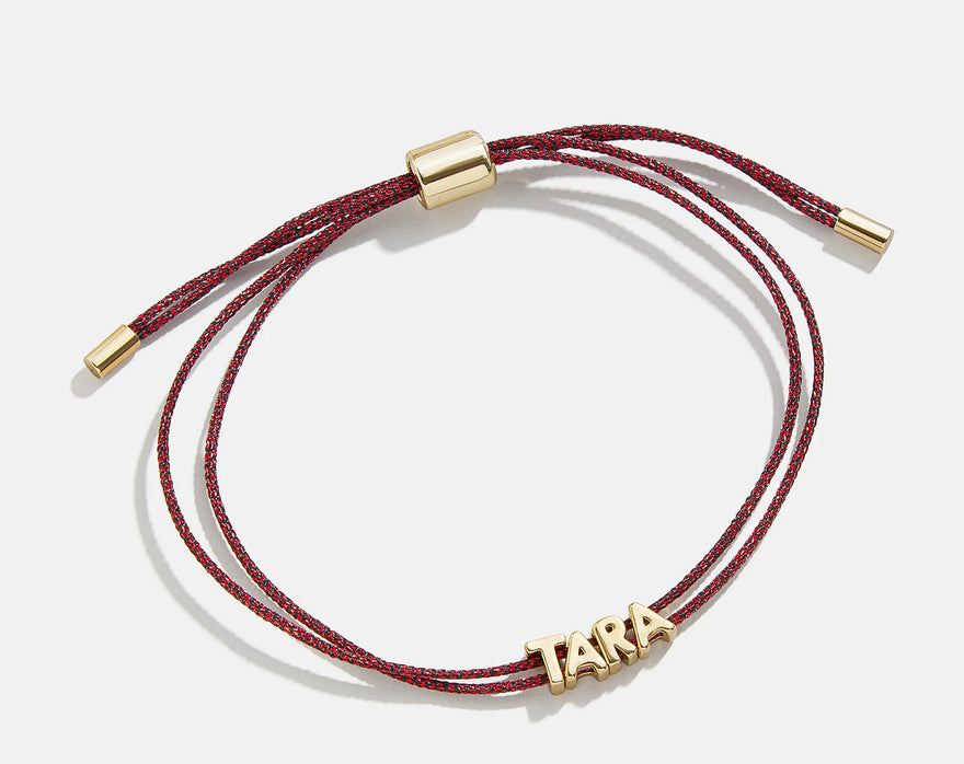 Custom Cord Bracelet - Metallic Red